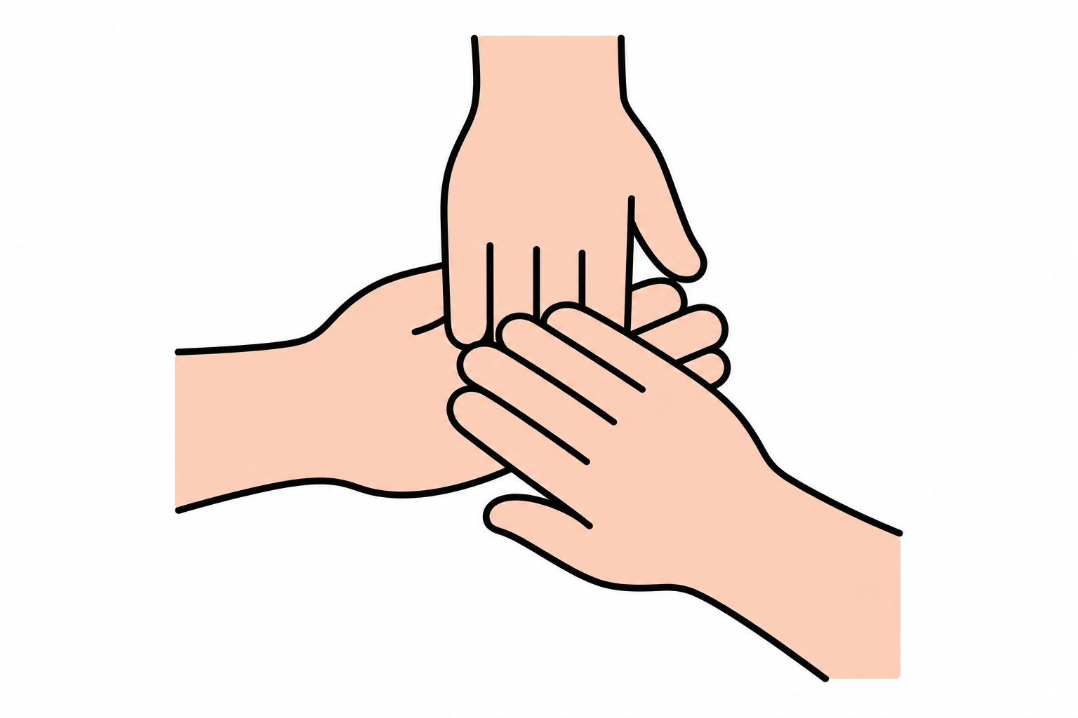 Supportive hands offering comfort